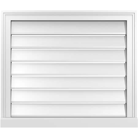 Ekena Millwork Vertical Surface Mount PVC Gable Vent: Functional, w/ 2"W x 2"P Brickmould Sill Frame, 28"W x 24"H GVPVE28X2403SF